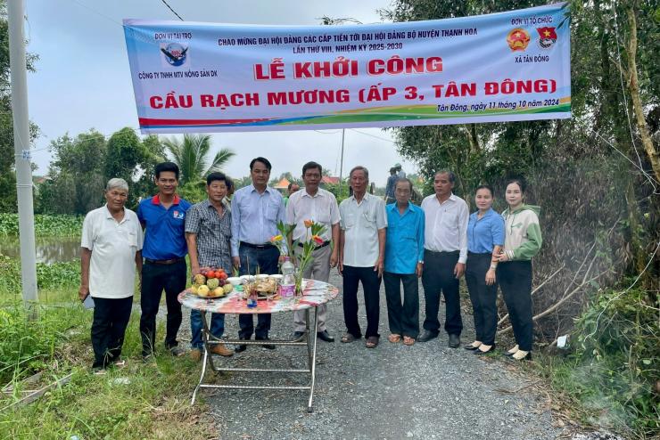 October 2024: DK Commodity kicks off construction of Rach Muong Bridge in Tan Dong Commune